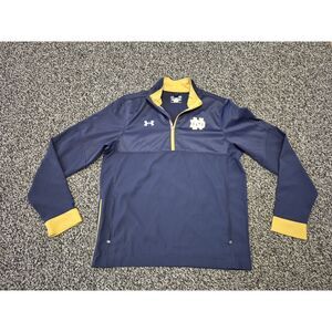 Under Armour Pullover Men's Medium Blue Gold Notre Dame‎ Fighting Irish 1/4 Zip